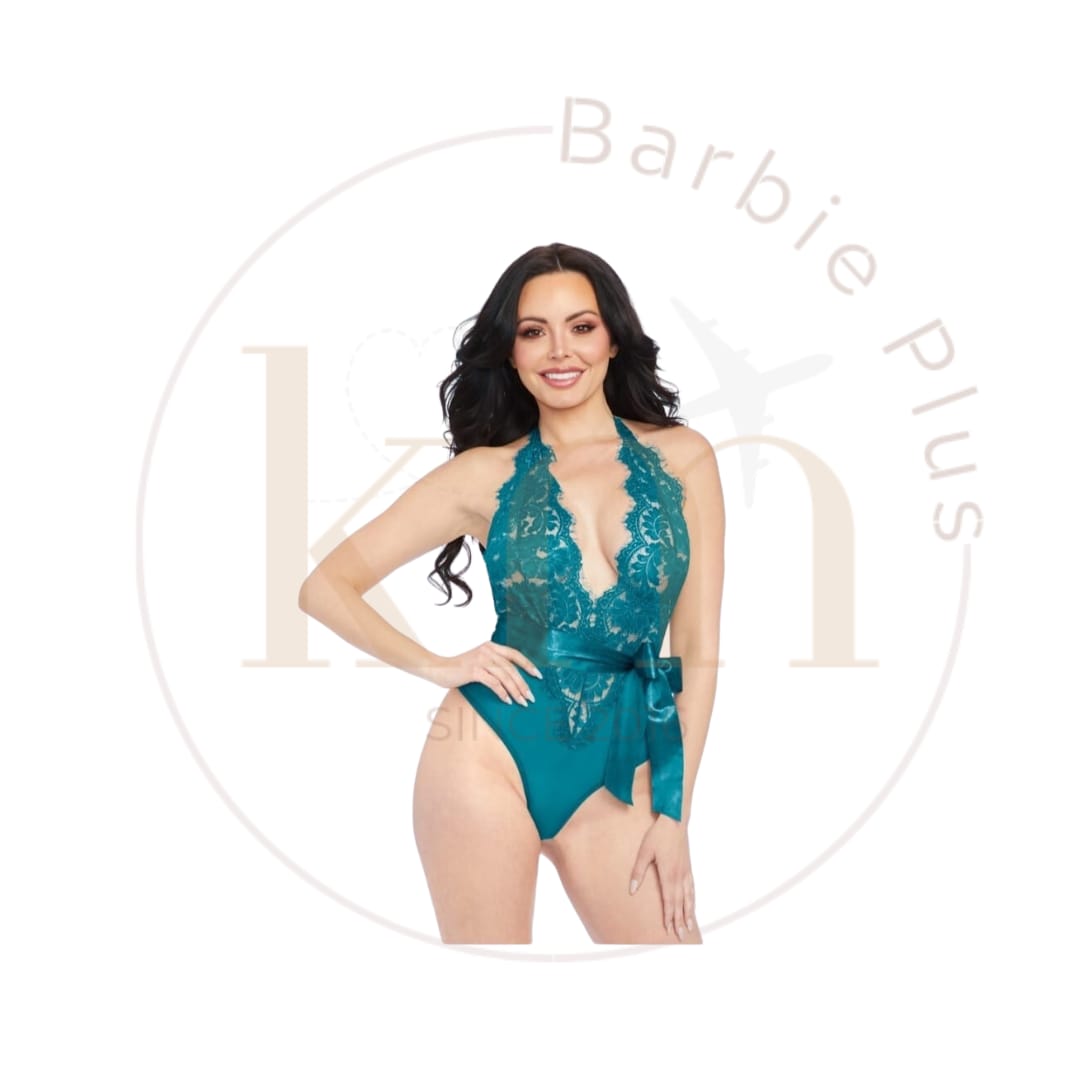 Mesh & Lace Halter Teddy